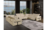 1126 DivanItalia Beige 10-Piece Sectional with 4 Power Recliners and Power HeadrestsModel:  1126-BEIGE-10PC-4PWR-U-SECTIONAL-GROUP